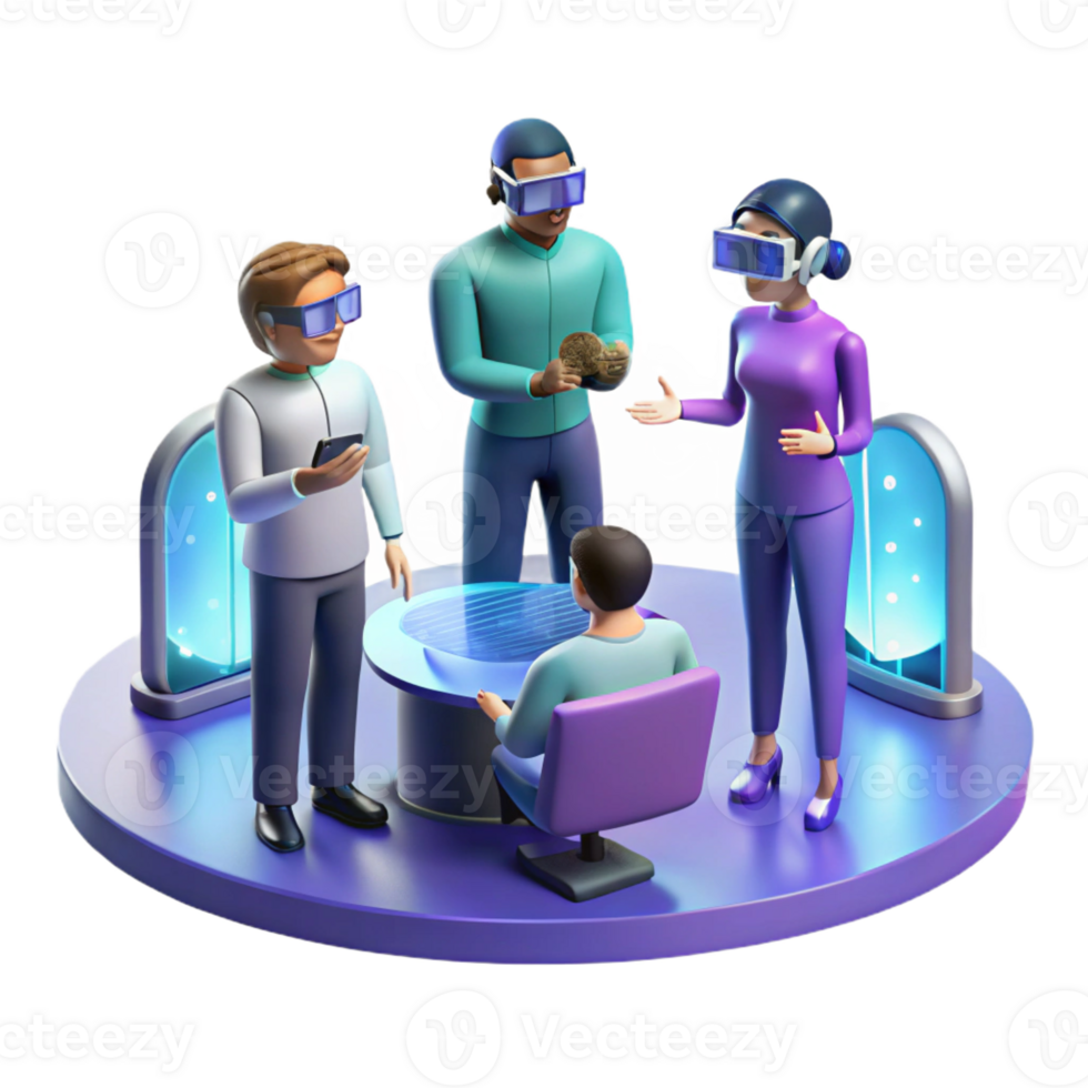 serene minimalist serene traditional A Group of People Wearing Augmented Real exclusive exclusive png