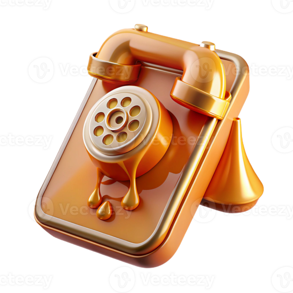 extraordinary rustic magnificent minimalist A Vintage Rotary Phone Melting Into a Slee 4K png
