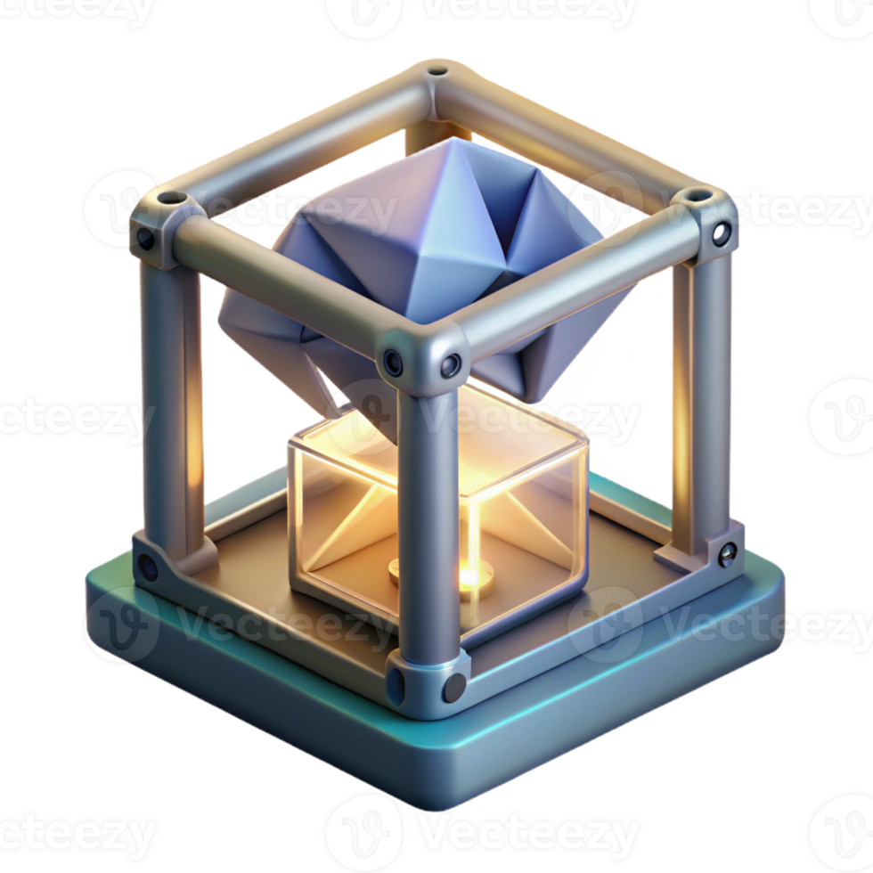 dramatic artistic beautiful artistic A D Printer Creating a Complex Geometric exclusive png