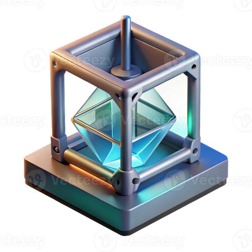 extraordinary traditional serene abstract A D Printer Creating a Complex Geometric original professional png