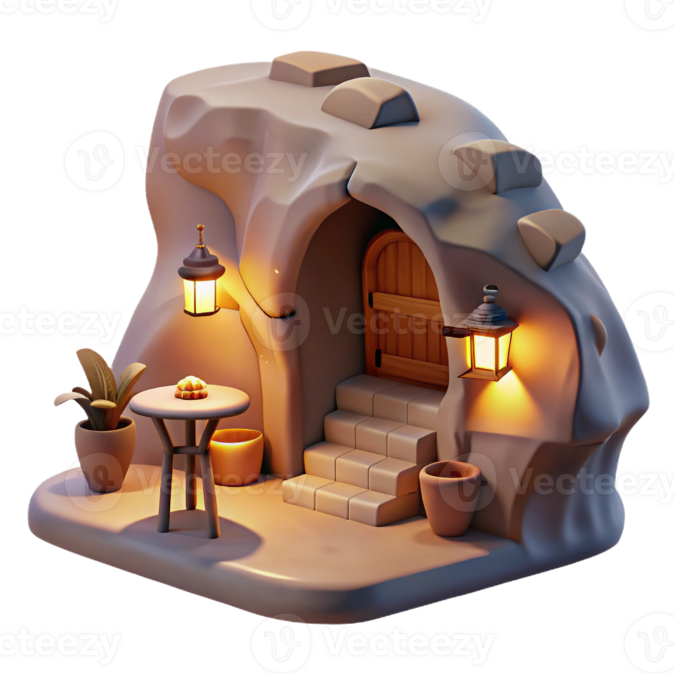 vibrant artistic extraordinary classic A Subterranean Dwelling Built Into a Cliff authentic authentic png