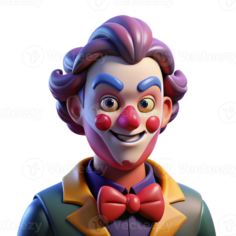 elegant minimalist extraordinary minimalist Portrait of a Clown with Exaggerated Feat premium high quality png