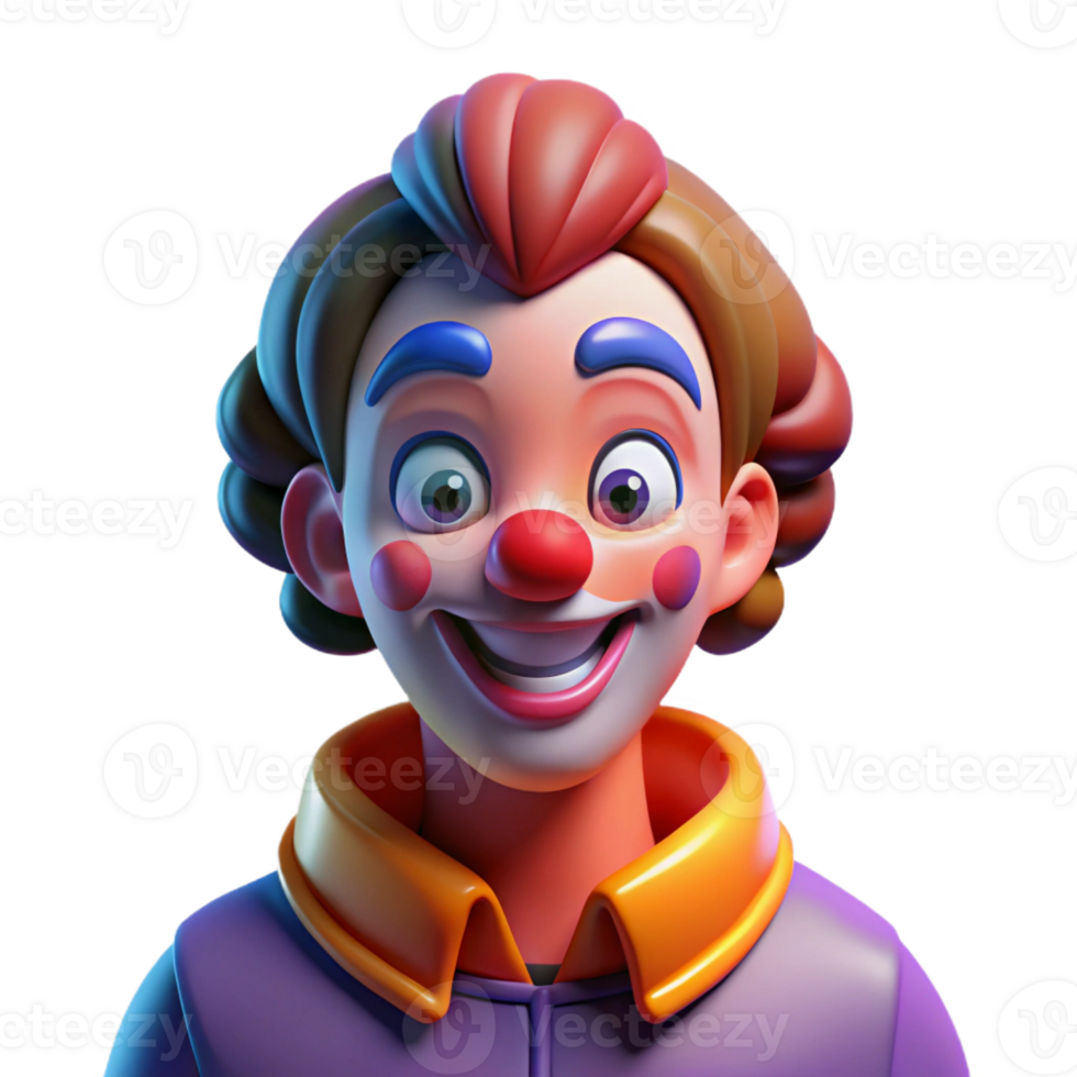 stunning artistic serene rustic Portrait of a Clown with Exaggerated Feat high quality png