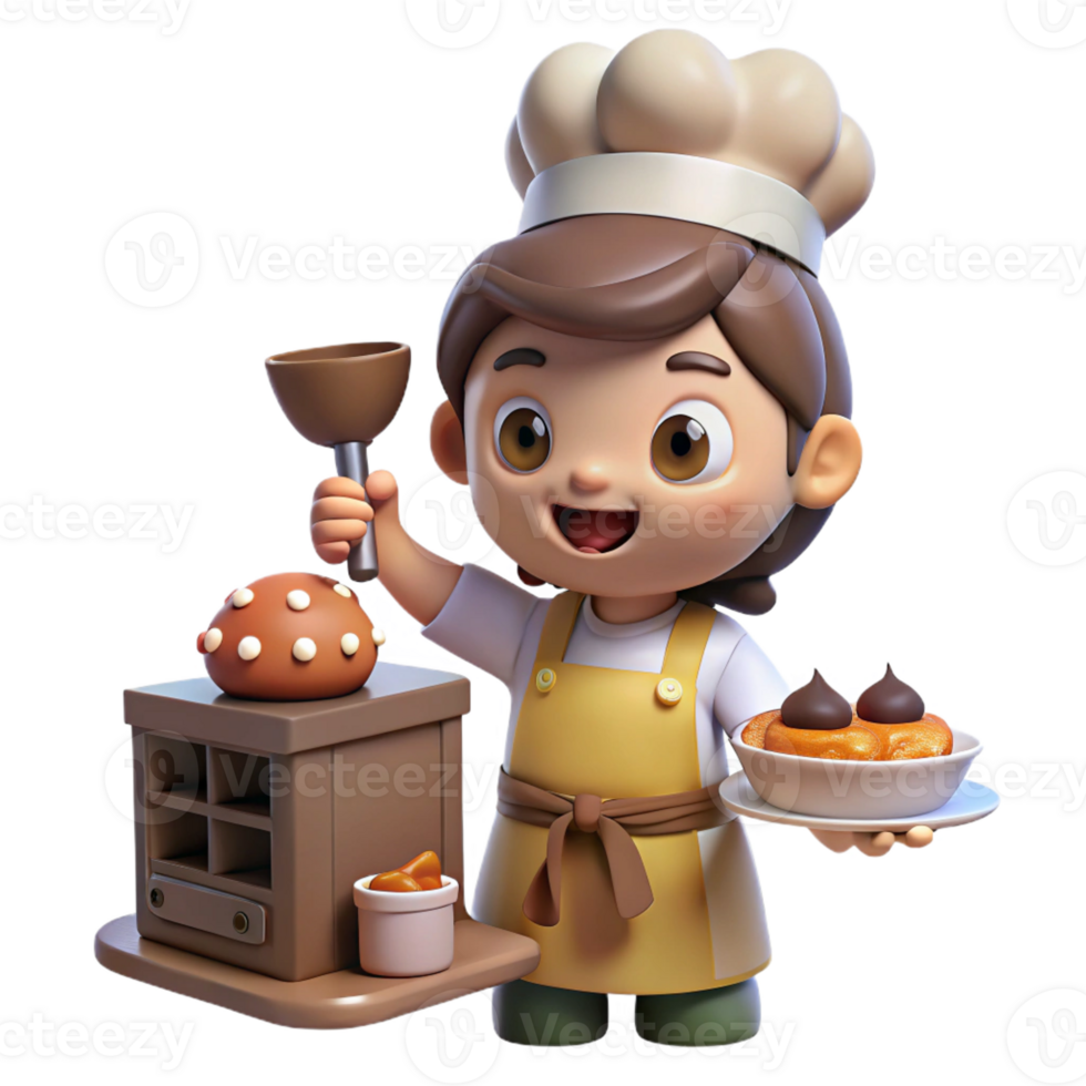 elegant abstract serene abstract A Mischievous Brownie Baking a Cake in A genuine high quality png