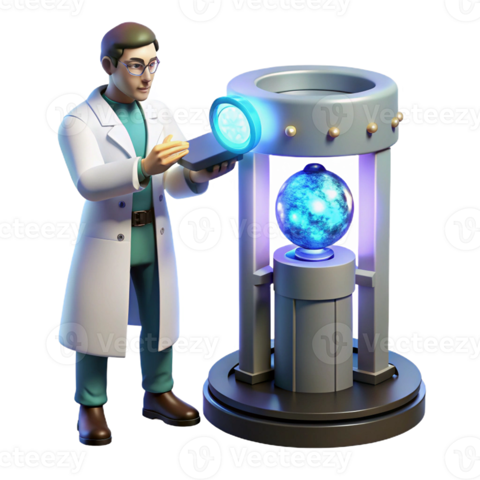serene classic elegant creative A Scientist Examines a Strange Glowing A exclusive exclusive png