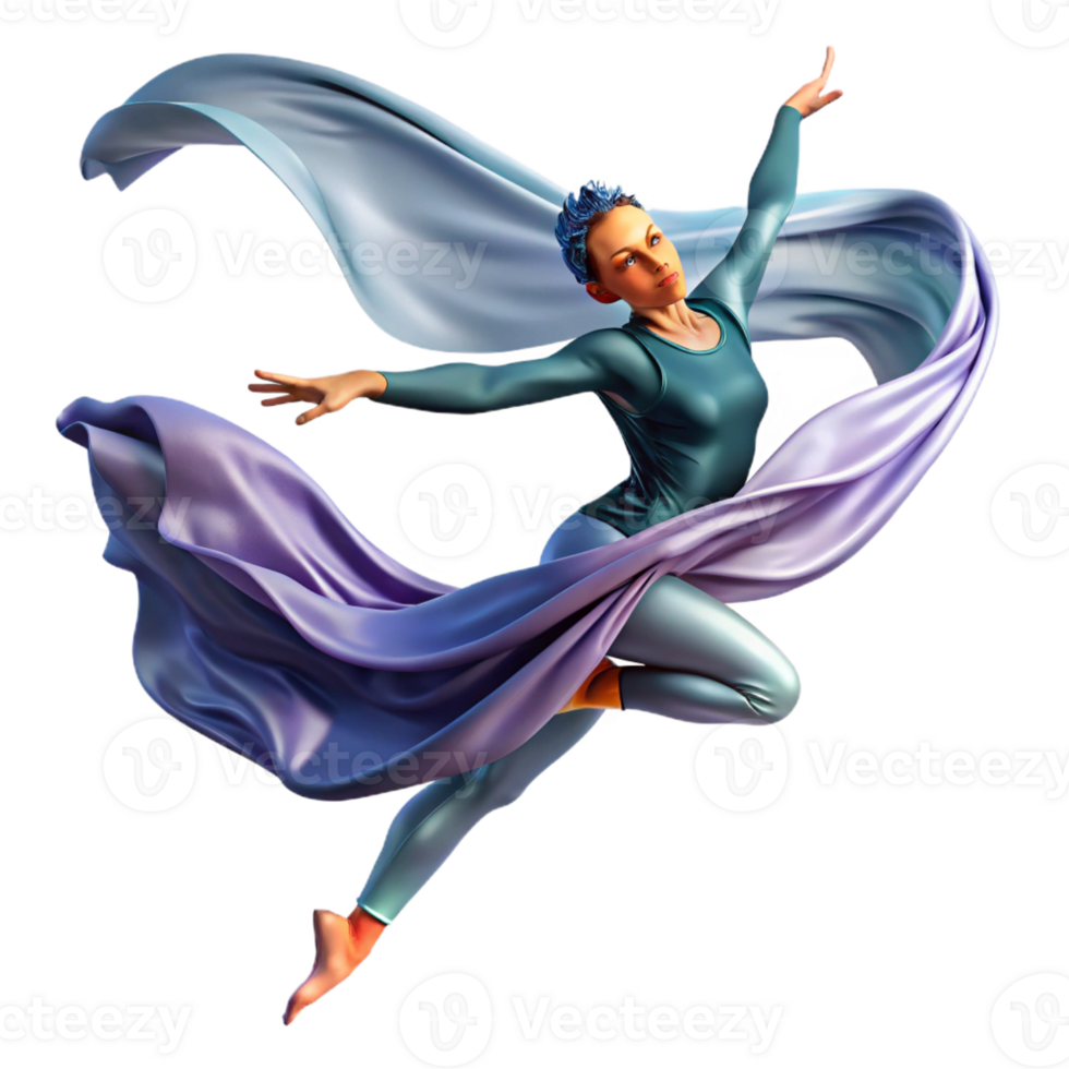 beautiful minimalist impressive rustic Portrait of a Dancer in Mid Leap with Flo high resolution original png