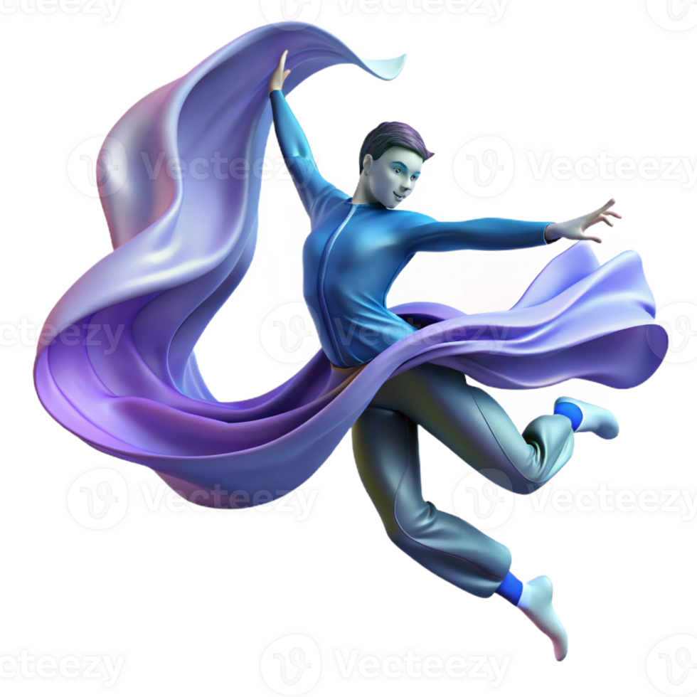 extraordinary abstract impressive modern Portrait of a Dancer in Mid Leap with Flo high quality premium png