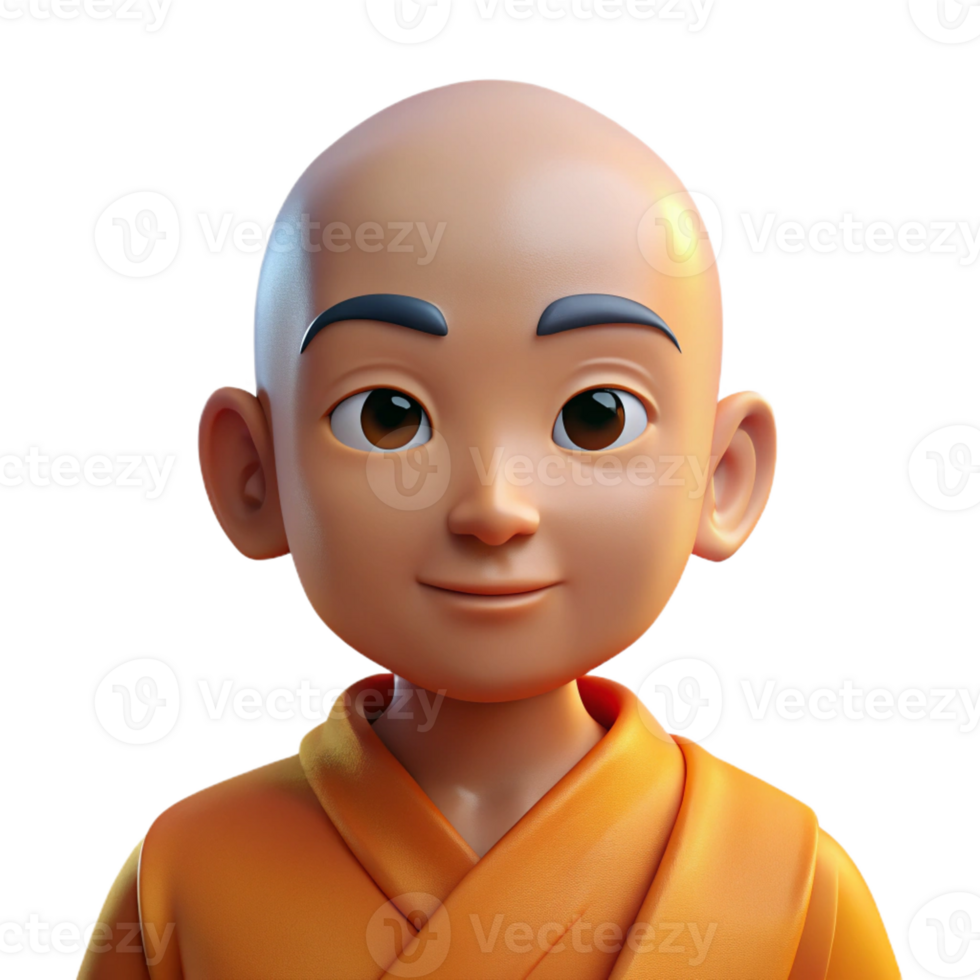 serene rustic dramatic minimalist Portrait of a Serene Buddhist Monk in Oran original genuine png