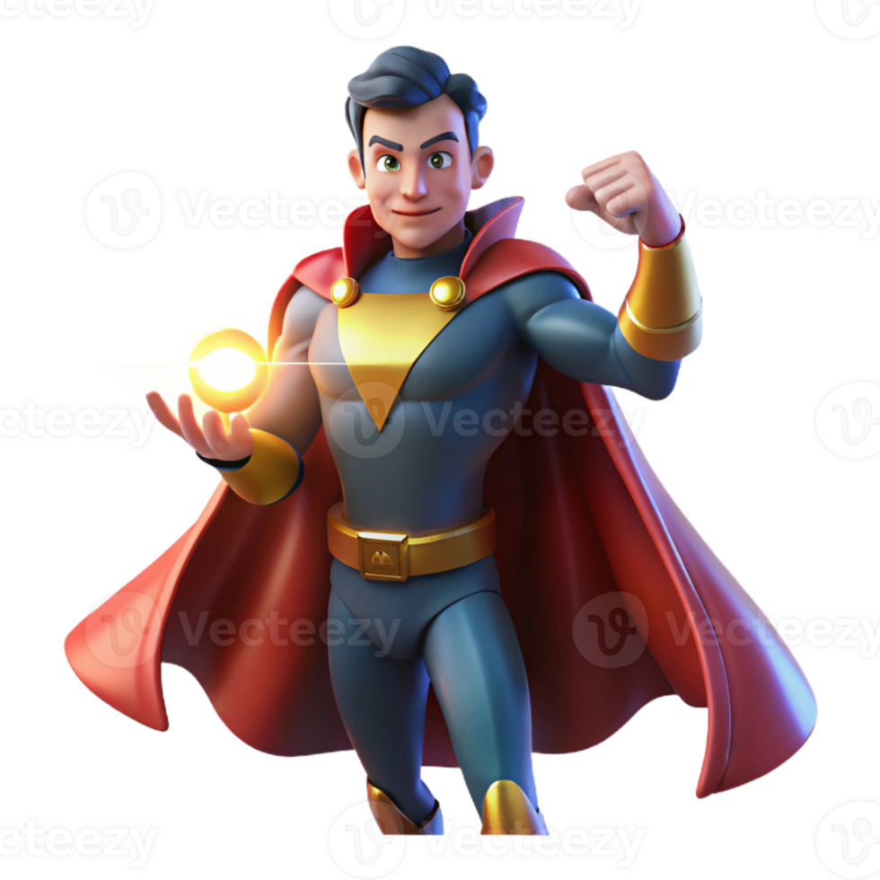 serene artistic magnificent contemporary Portrait of a Powerful Superhero with A original premium png