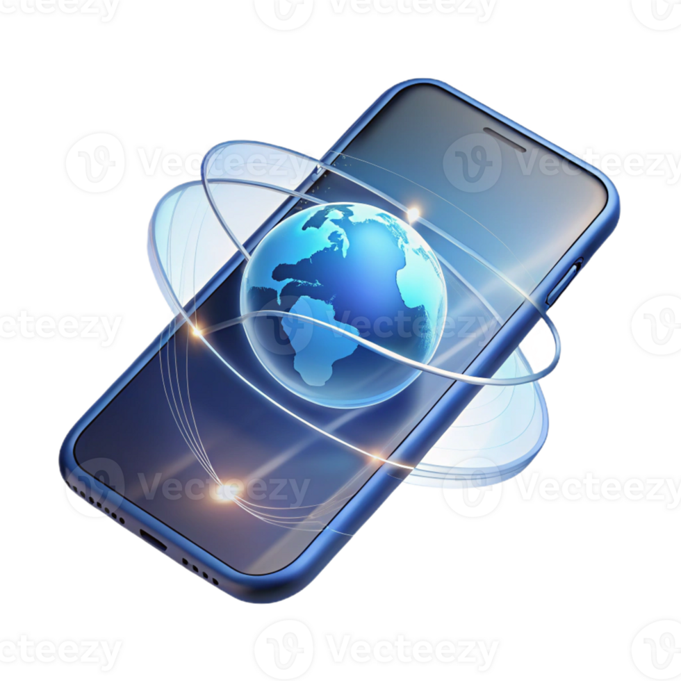 wonderful vintage wonderful creative A Sleek Transparent Smartphone Displaying original 4K png