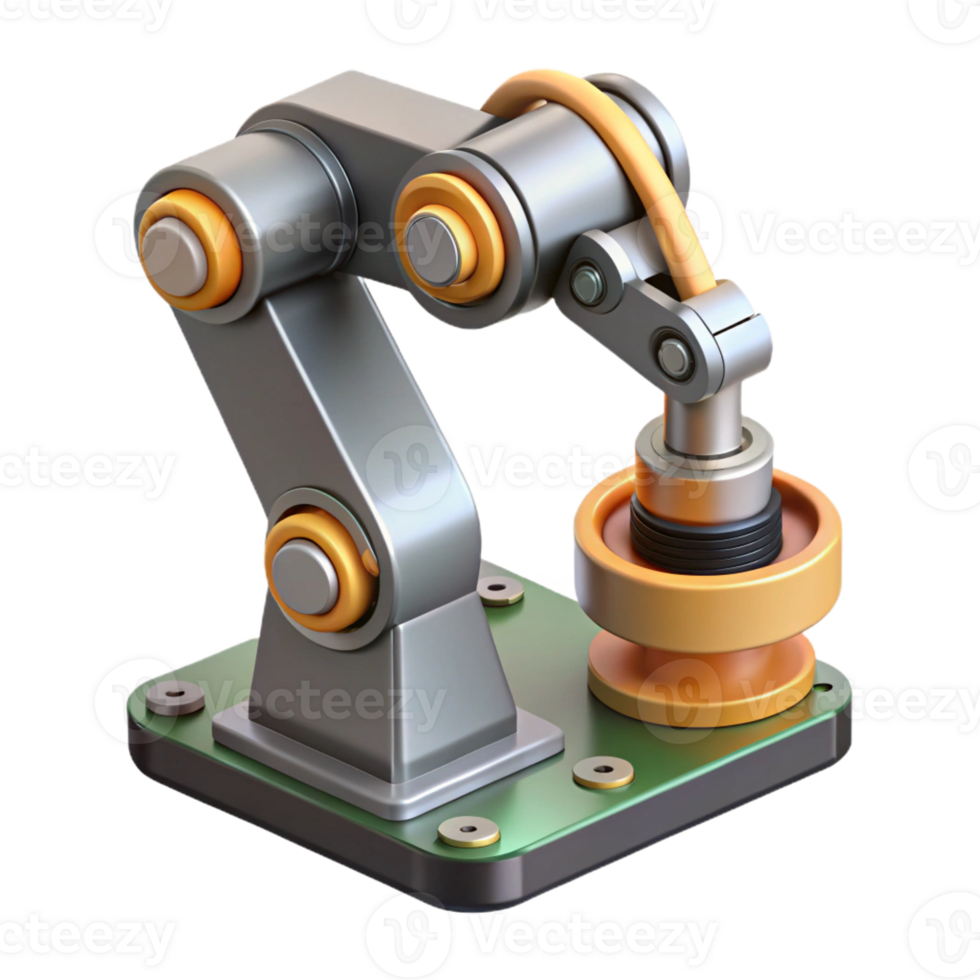 impressive vintage wonderful creative A Robotic Arm Assembling a Microchip Pre high quality authentic png