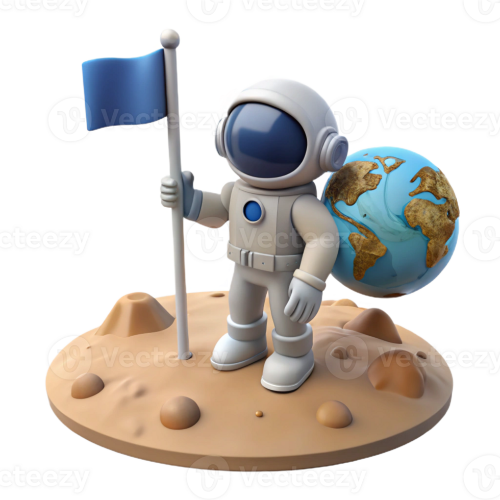 magnificent abstract vibrant abstract A Lone Astronaut Planting a Flag on a De high quality png