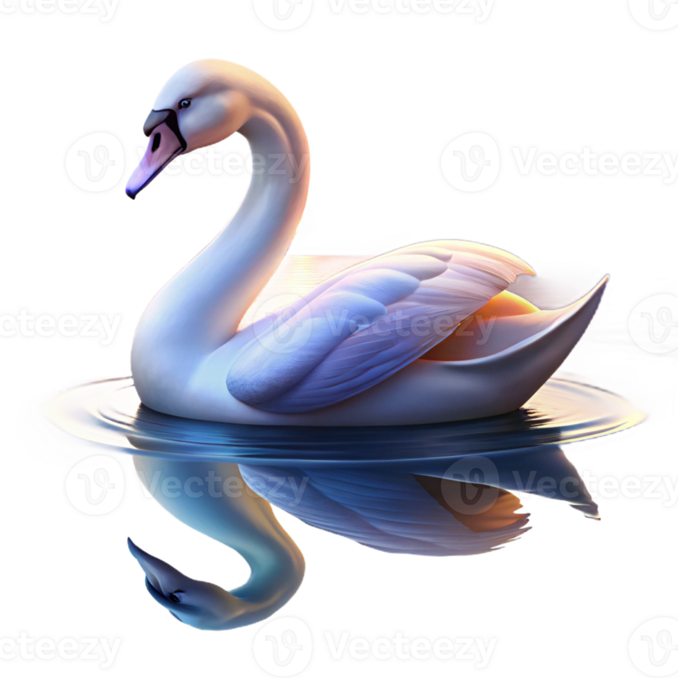 beautiful vintage dramatic minimalist A Graceful Swan Gliding Across a Serene La professional premium png