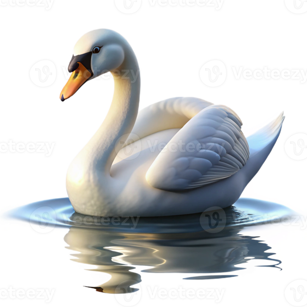 impressive rustic vibrant rustic A Graceful Swan Gliding Across a Calm Lak high quality high resolution png