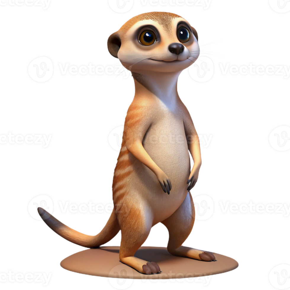 vibrant modern dramatic classic A Curious Meerkat Standing on Its Hind Le high quality 4K png
