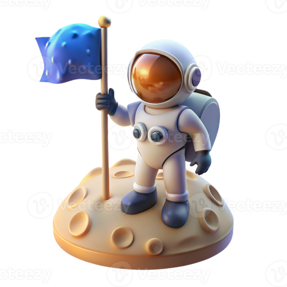 wonderful rustic impressive artistic A Lone Astronaut Planting a Flag on a Newl original premium png