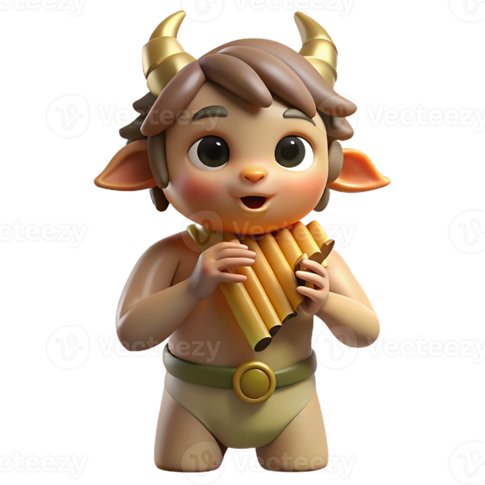 stunning minimalist impressive classic A Mischievous Satyr Playing a Pan Flute professional png