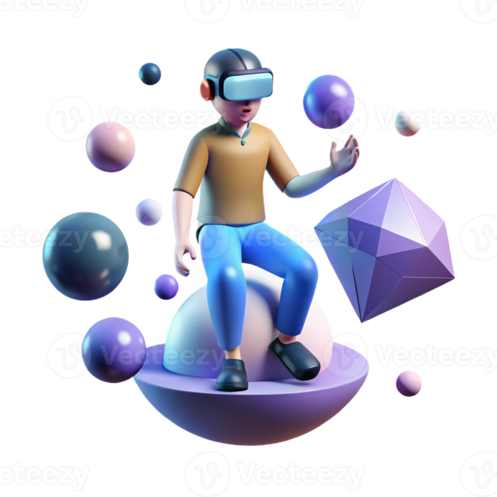 magnificent modern stunning creative A Solitary Figure in a Virtual Reality Env professional authentic png