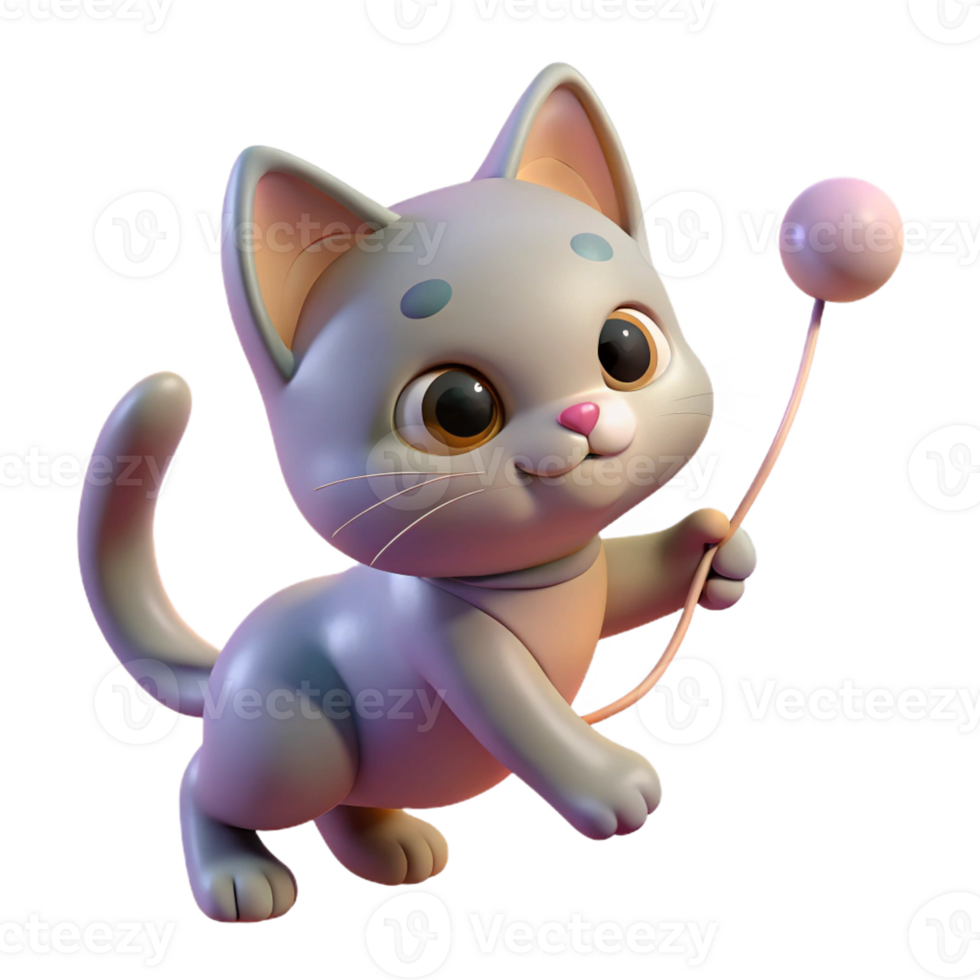 serene classic serene abstract A Playful Kitten Batting at a String Clos exclusive premium png