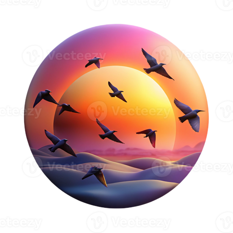beautiful traditional wonderful modern A Flock of Birds Silhouetted Against a V genuine detailed png