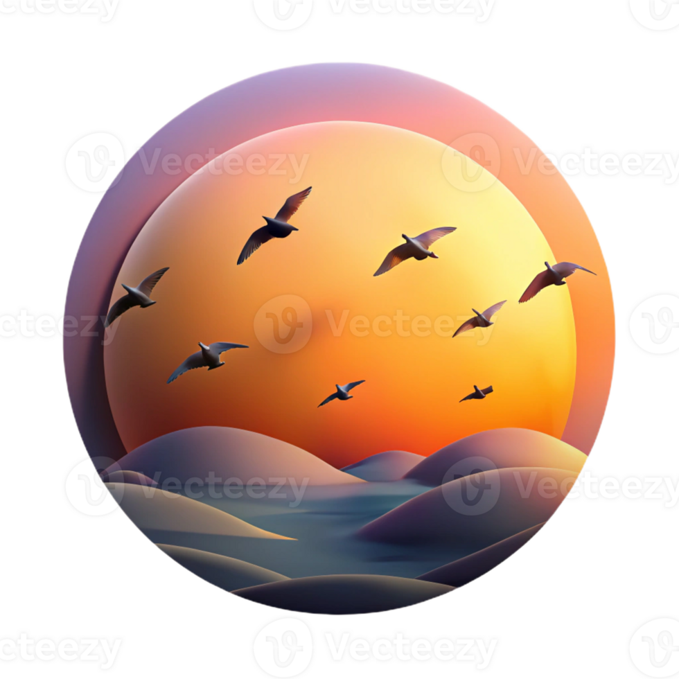 impressive traditional wonderful artistic A Flock of Birds Silhouetted Against a C genuine premium png