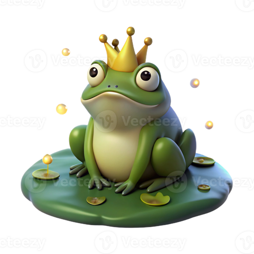 elegant rustic vibrant classic Grumpy Bullfrog in a Crown authentic authentic png