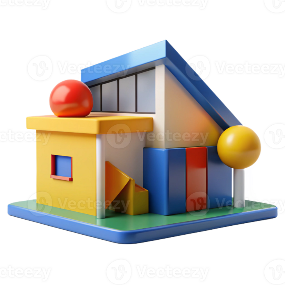 wonderful artistic beautiful artistic A Bauhaus Inspired House Primary Colors high resolution original png