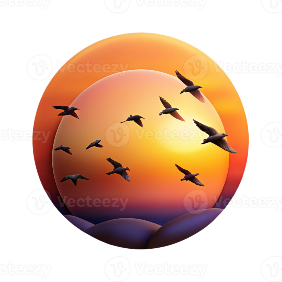 wonderful vintage wonderful contemporary A Flock of Birds Silhouetted Against a V high quality genuine png