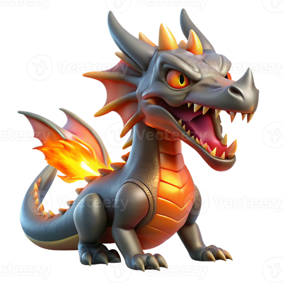 beautiful artistic A fierce dragon with iridescent scales and glowing eyes, breathing a stream of fire, under dramatic, volcanic lighting. Style Dragon Ball Z premium png