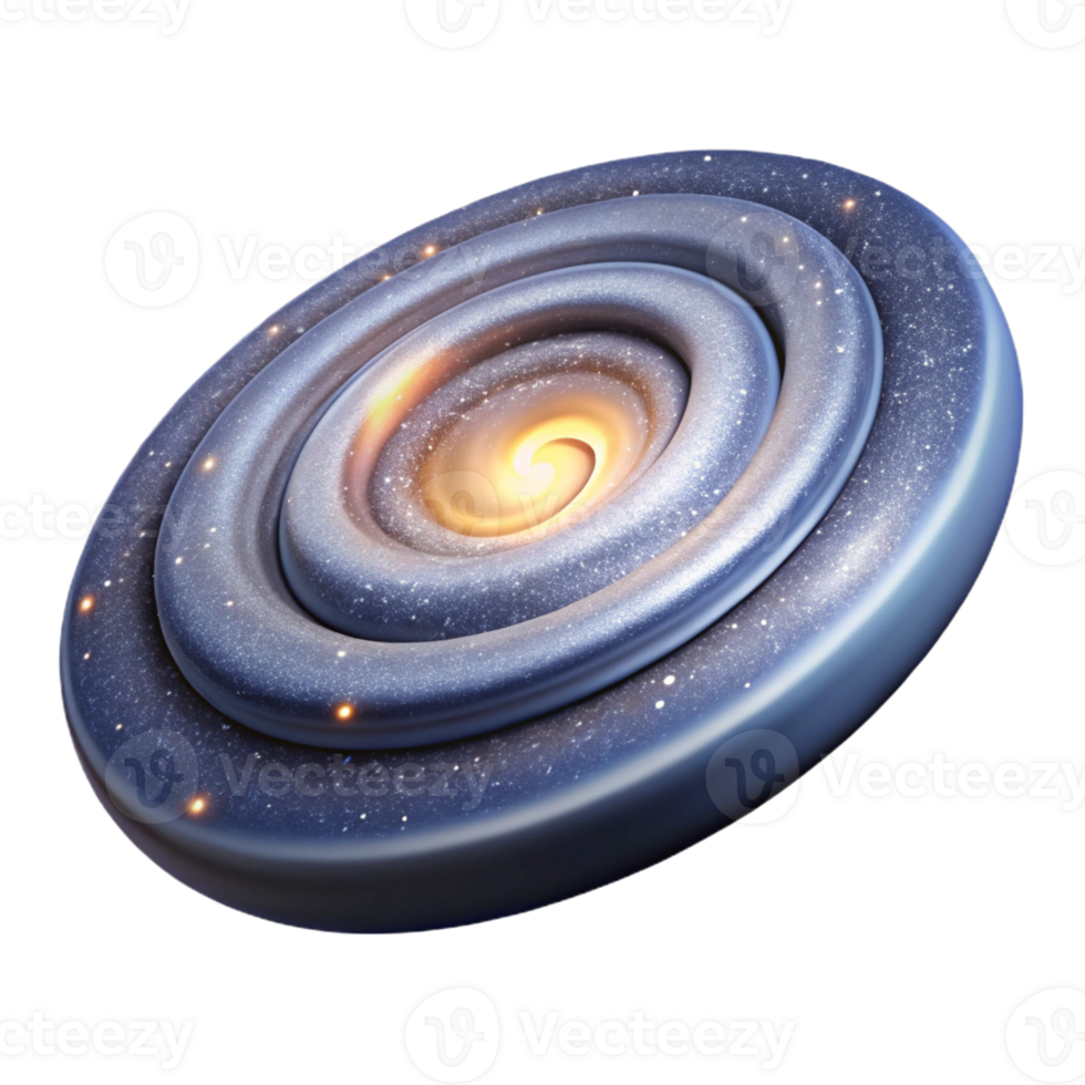 serene abstract A spiral galaxy seen edge-on, its dust lanes and star clusters clearly visible. Realistic, detailed rendering exclusive png