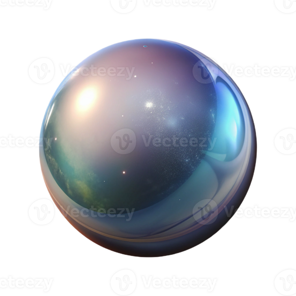 magnificent classic A single, perfect sphere reflecting the light of distant galaxies. Abstract, minimalist style original png