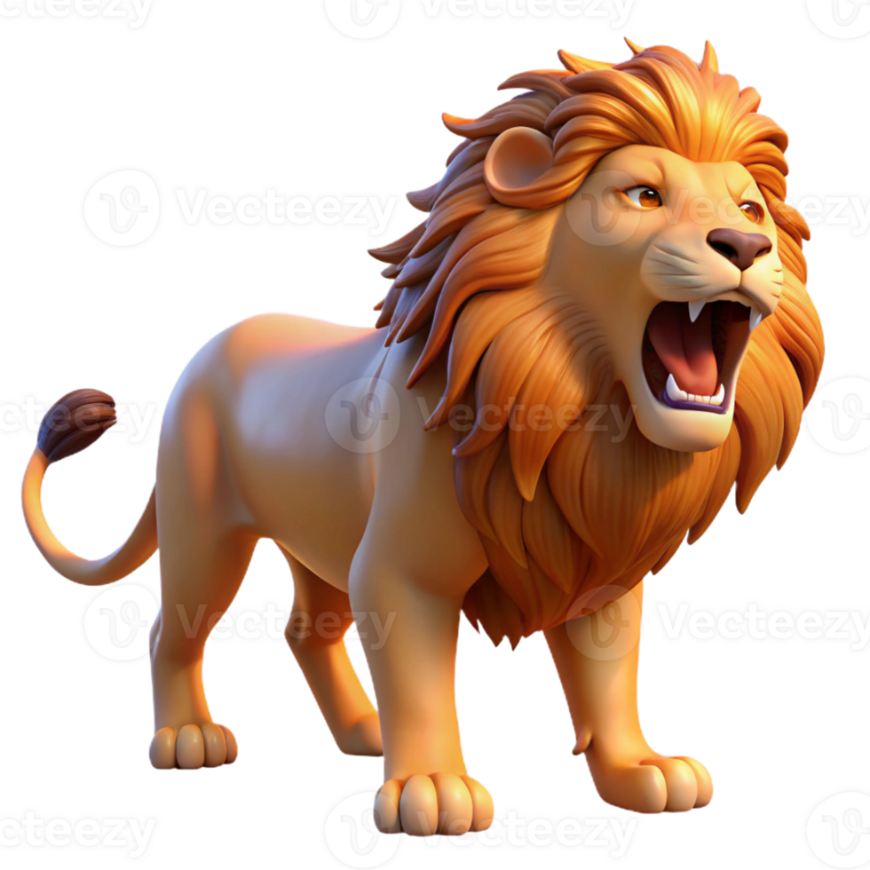 dramatic vintage A regal lion with a flowing mane, roaring fiercely, illuminated by the warm glow of a setting sun, in a realistic, wildlife photography style detailed png