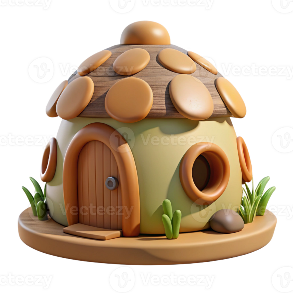 vibrant modern Cob house, organic form, natural materials, sustainable building, vernacular architecture, digital painting, detailed png