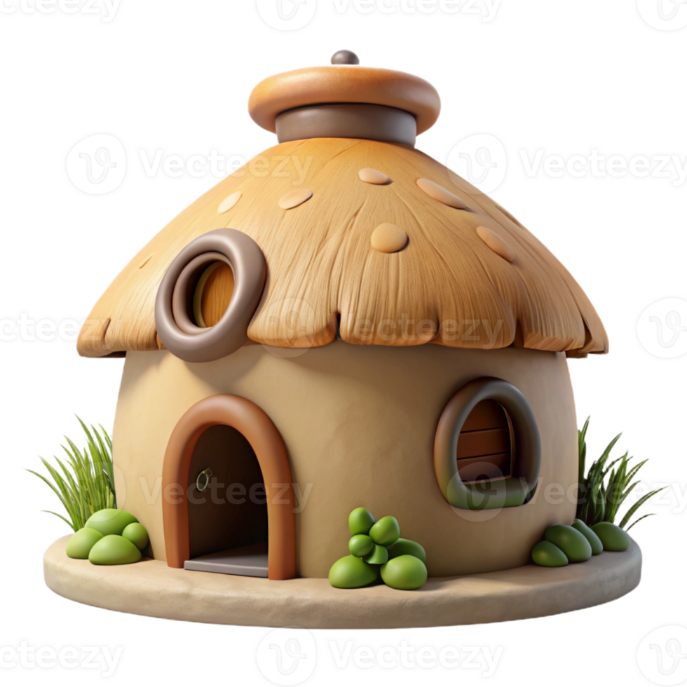 extraordinary abstract Cob house, organic form, natural materials, sustainable building, vernacular architecture, digital painting, detailed png