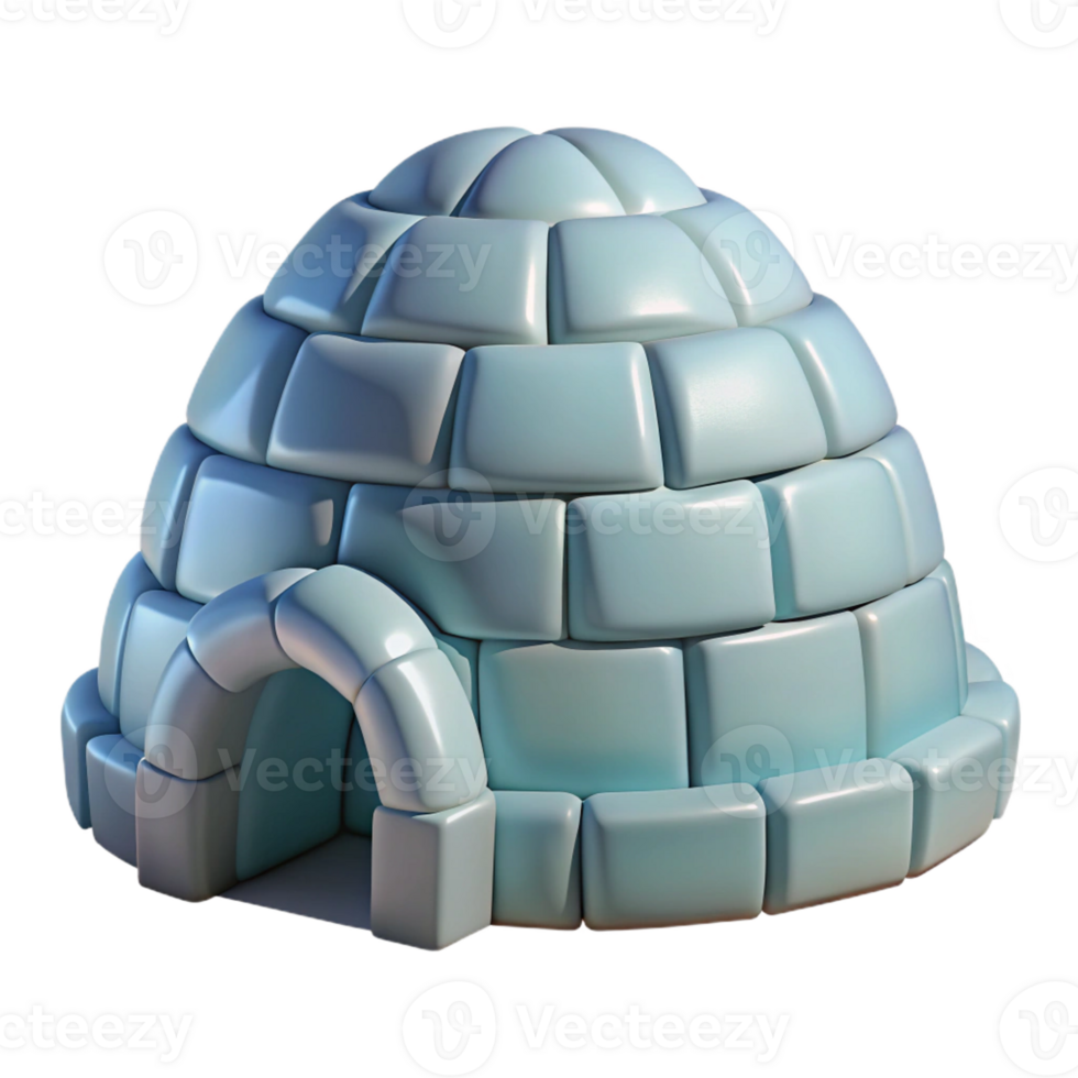 dramatic artistic Igloo, snow block construction, arctic shelter, traditional Inuit architecture, digital painting, original png