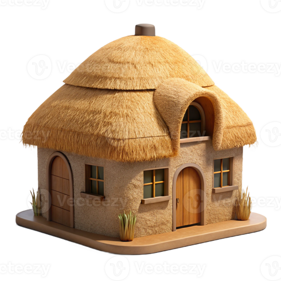impressive vintage Straw bale house, sustainable construction, natural insulation, rustic aesthetic, architectural photography, authentic png