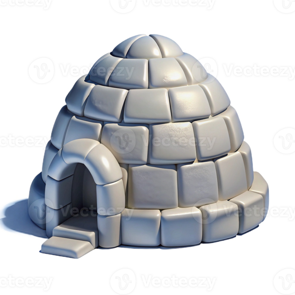 serene abstract Igloo, snow block construction, arctic shelter, traditional Inuit architecture, digital painting, high resolution png