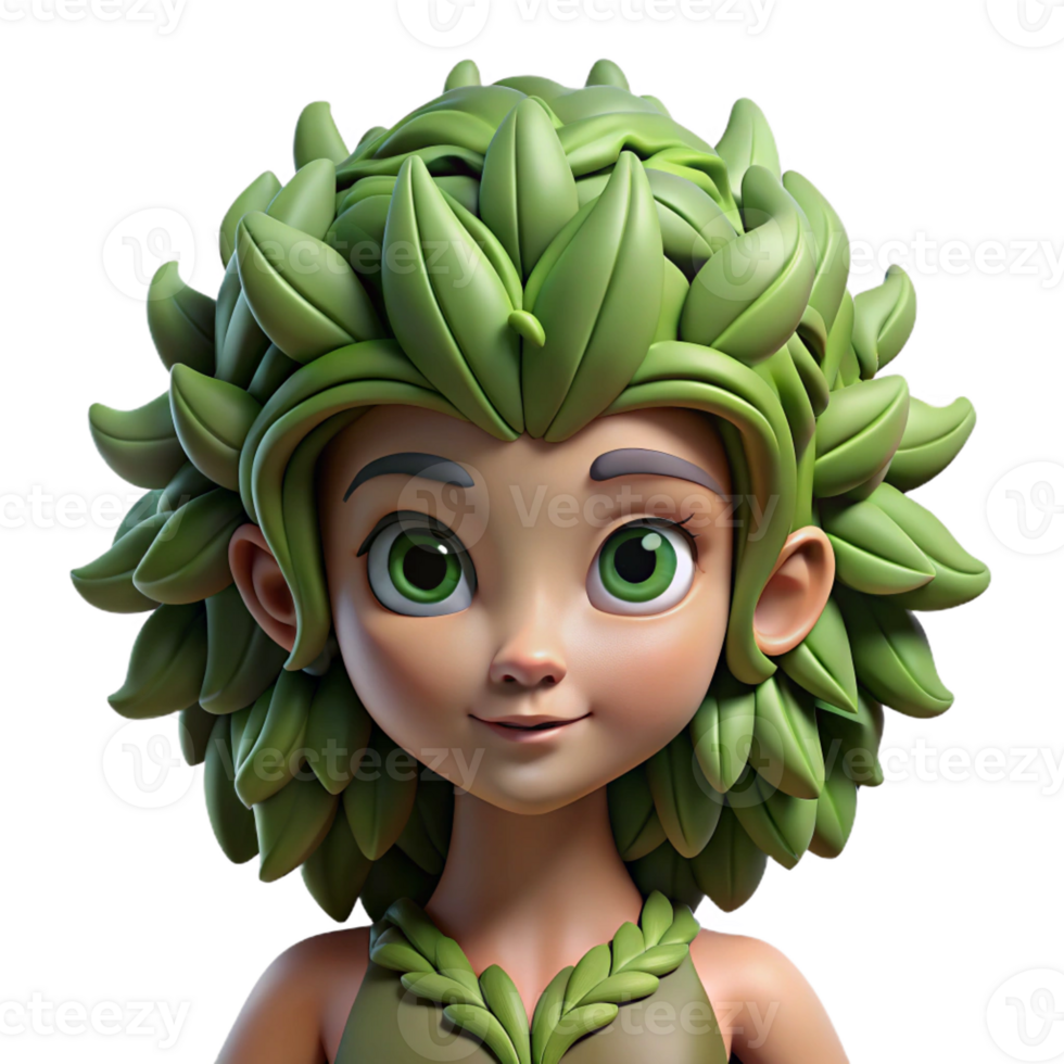 wonderful abstract A beautiful dryad with bark-like skin and leafy hair, merging with a giant oak tree, soft, dappled sunlight, serene and magical style high quality png