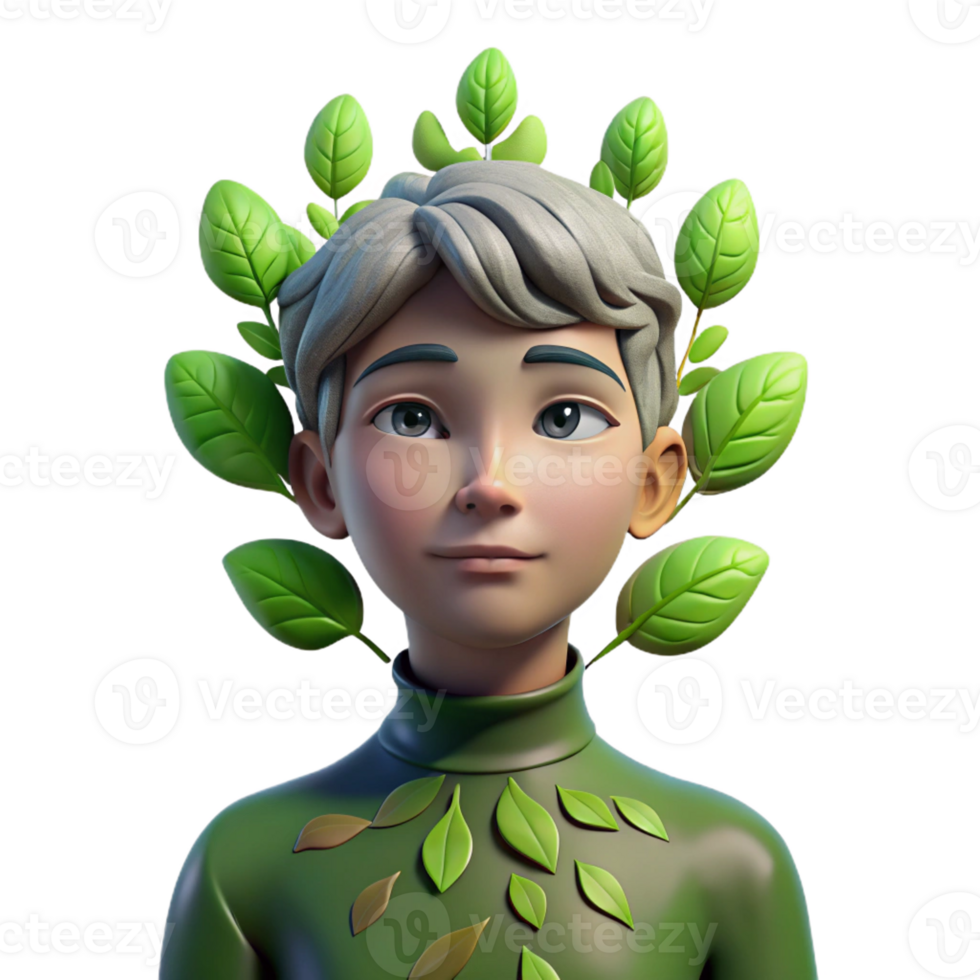 magnificent classic Portrait of a person morphing into a tree, with leaves sprouting from their skin, lit by dappled sunlight, in a fantasy style high resolution png