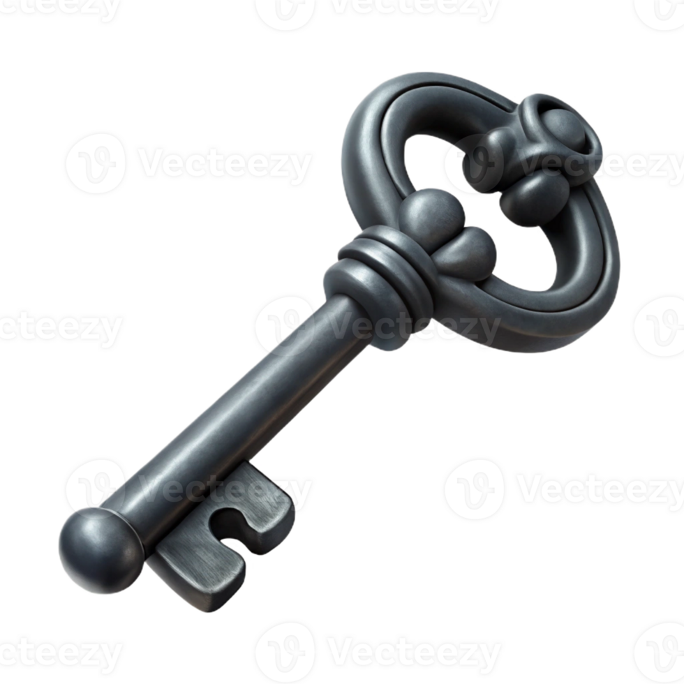 dramatic rustic A charcoal drawing of a vintage skeleton key, strong contrasts, dramatic chiaroscuro lighting, gothic style 4K png
