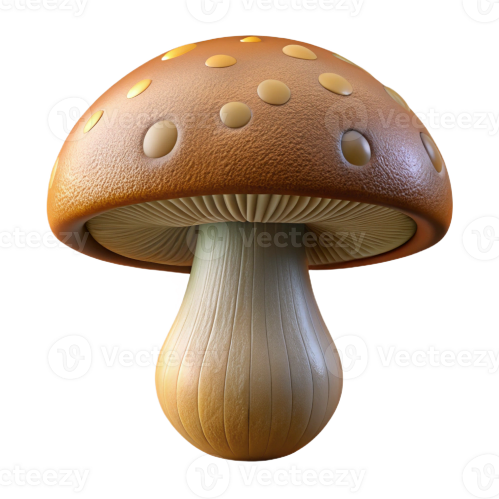 serene creative A close-up of a mushroom, intricate details, earthy tones, macro photography genuine png