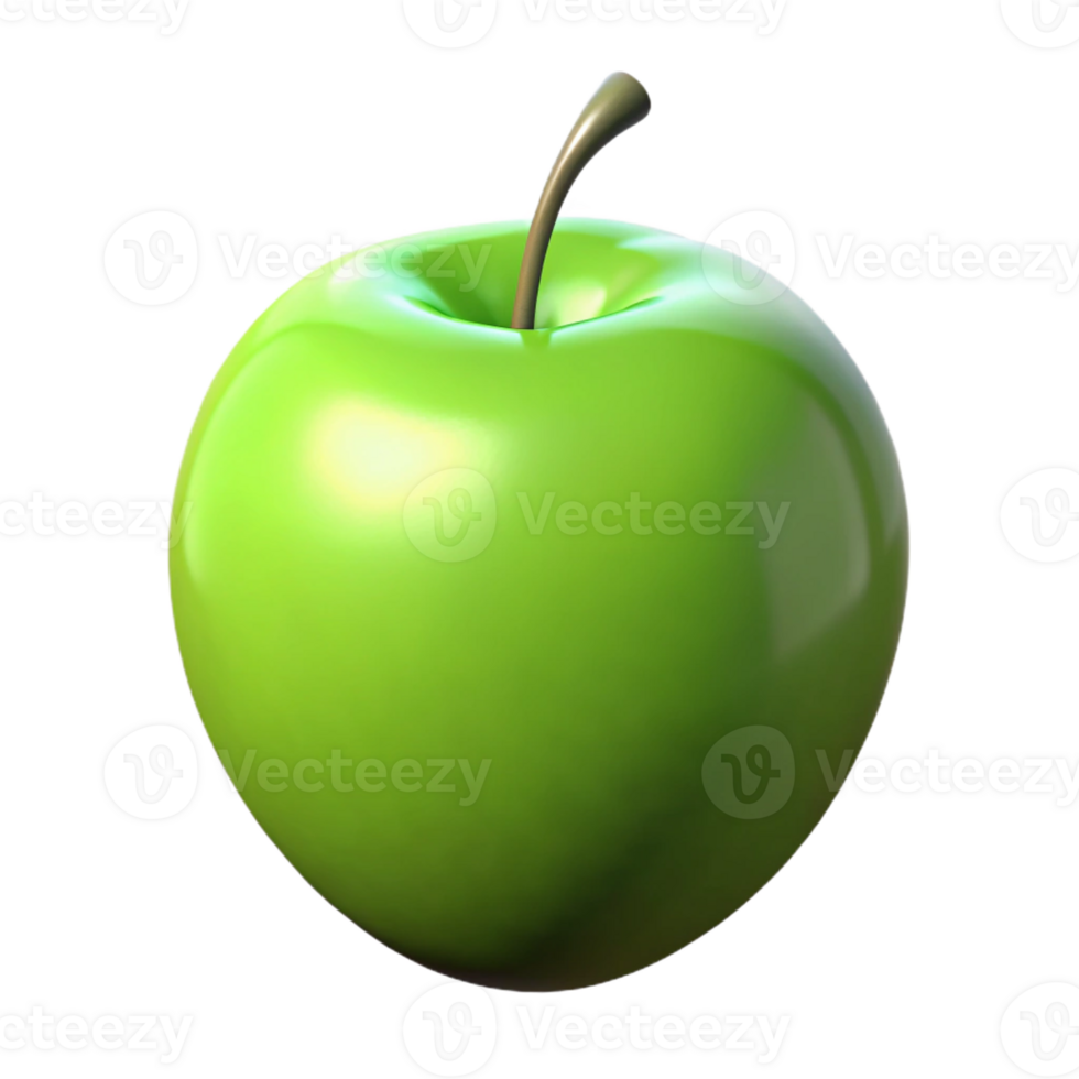 beautiful creative A single, ripe, green apple, perfectly centered, with crisp, even lighting from all sides exclusive png