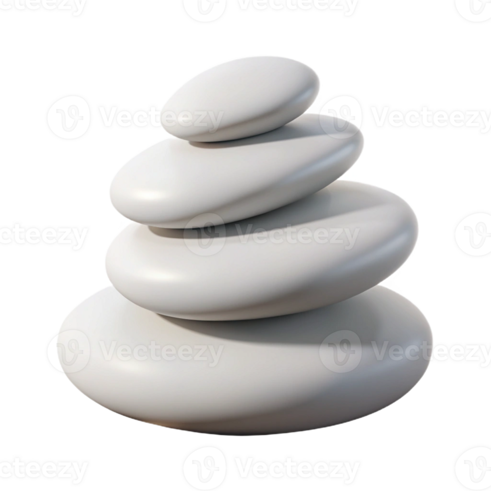 beautiful traditional Three stacked, smooth, white pebbles, gradually increasing in size, illuminated by a sharp, directional light from the right. Minimalist composition premium png