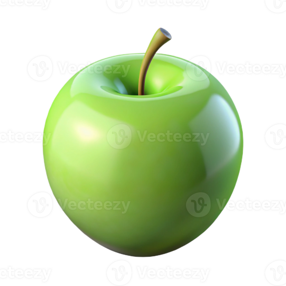 elegant creative A single, ripe, green apple, perfectly centered, with crisp, even lighting from all sides authentic png