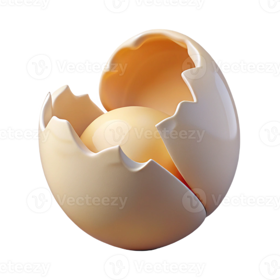 vibrant minimalist A single, cracked eggshell, white and delicate, lit by a soft, diffused light from below authentic png