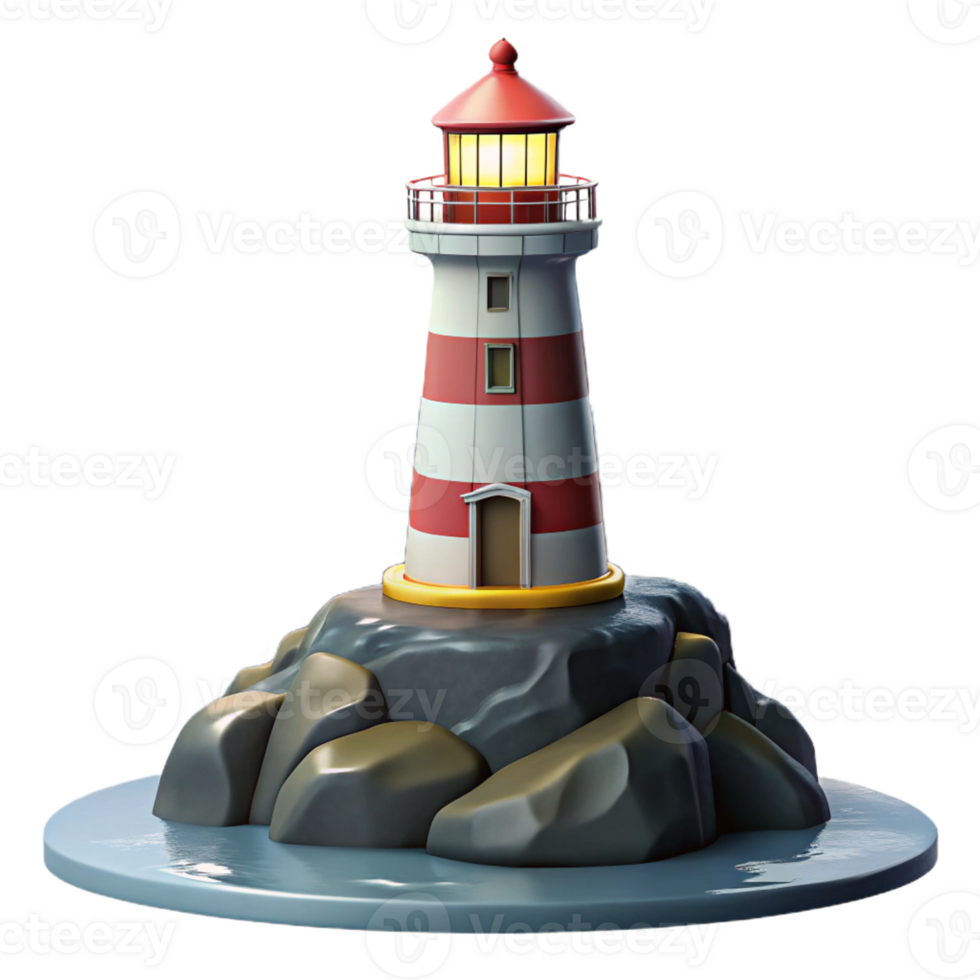 beautiful creative A solitary lighthouse on a rocky coast, stormy weather, dramatic lighting, seascape style high quality png