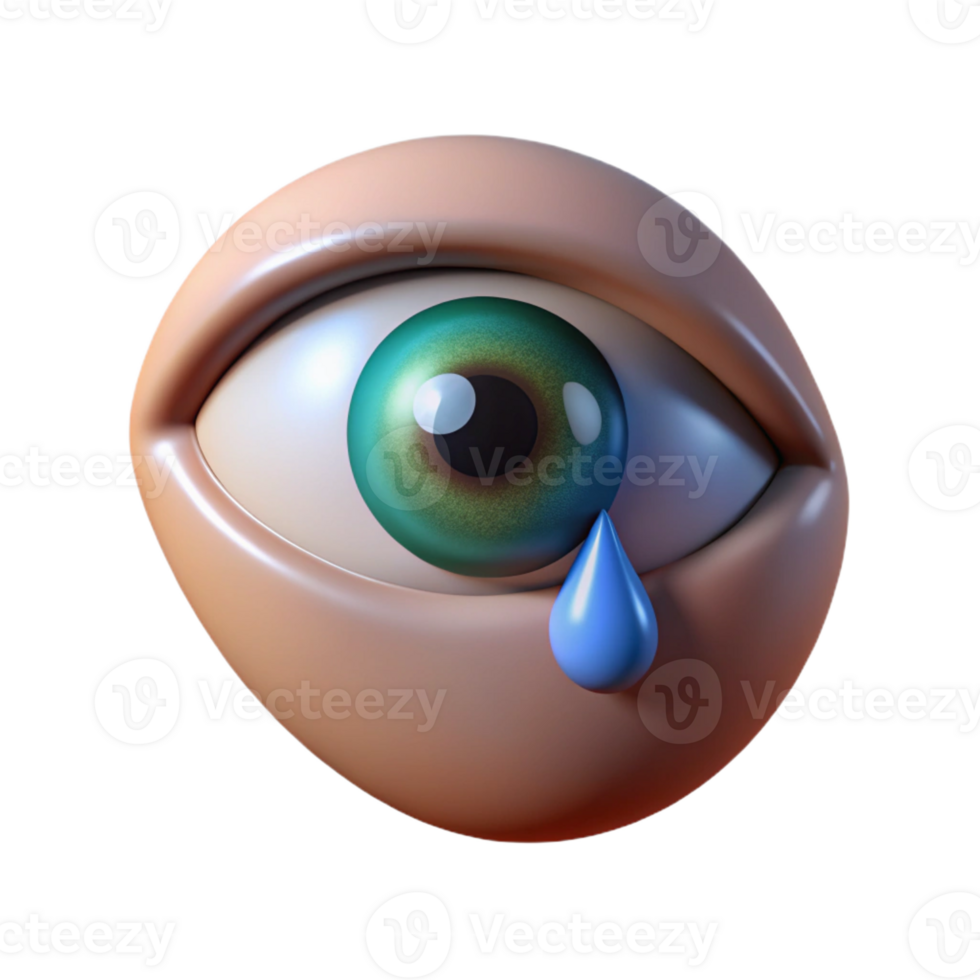 impressive creative A human eye shedding a single tear, realistic rendering, dramatic chiaroscuro lighting, minimalist emotional portrait 4K png