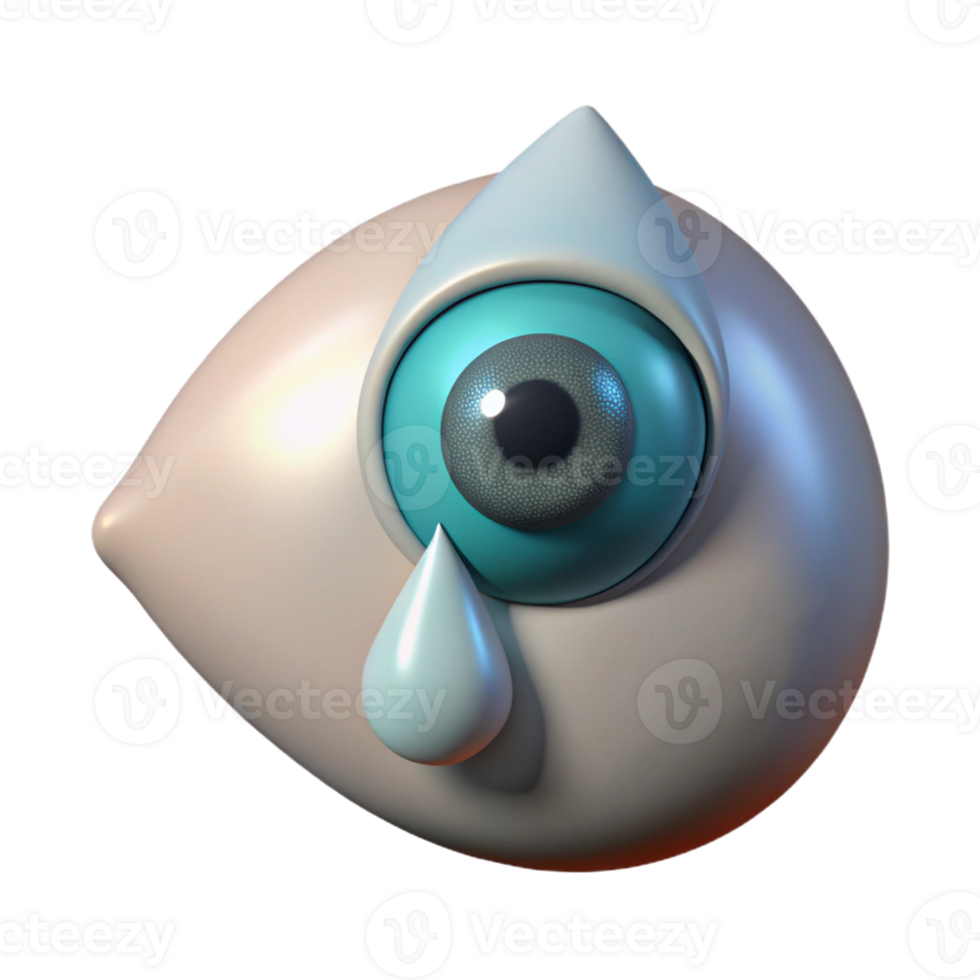 beautiful contemporary A human eye shedding a single tear, realistic rendering, dramatic chiaroscuro lighting, minimalist emotional portrait exclusive png
