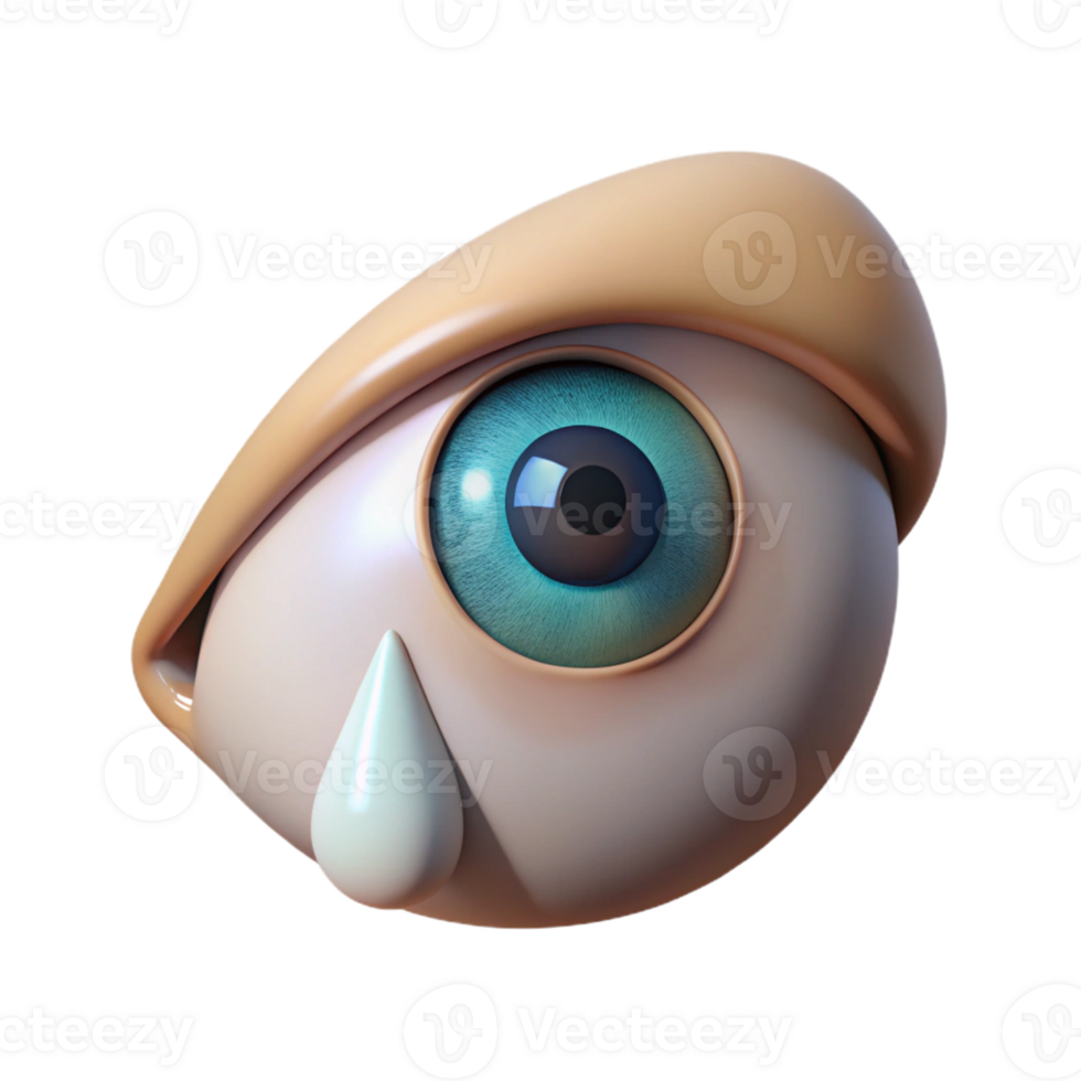 magnificent abstract A human eye shedding a single tear, realistic rendering, dramatic chiaroscuro lighting, minimalist emotional portrait high resolution png