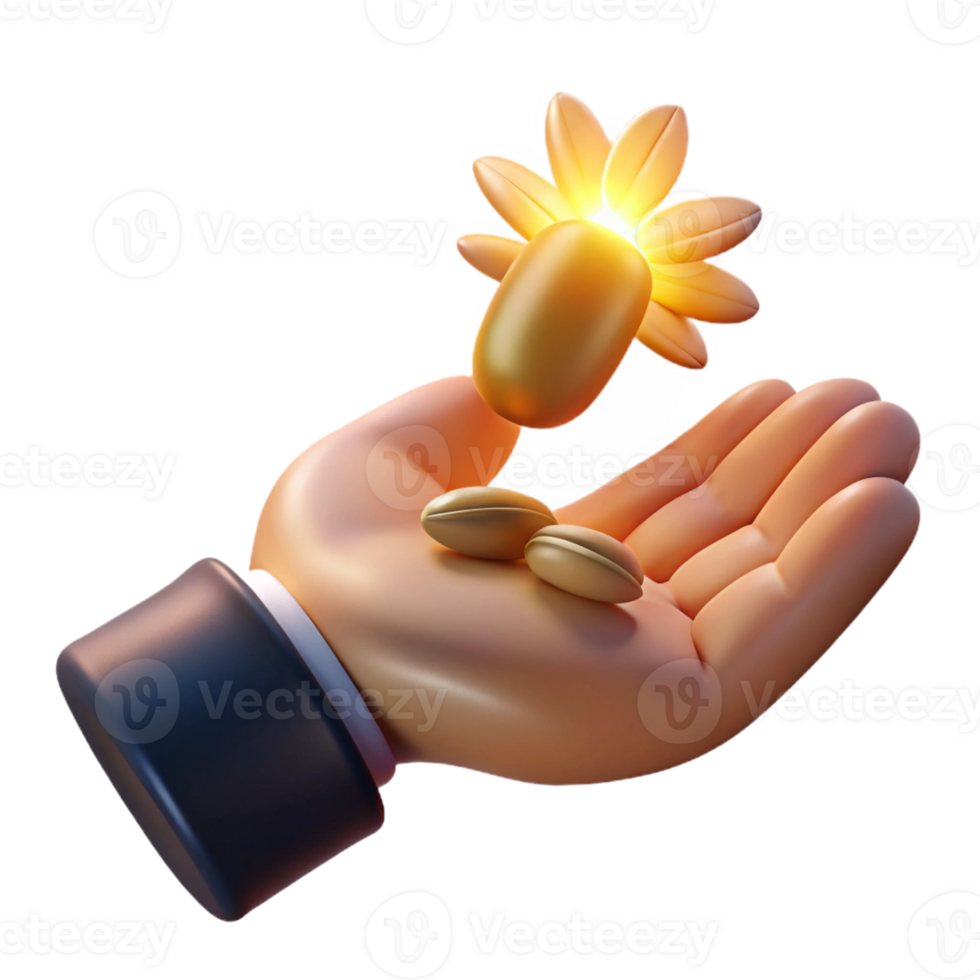 impressive classic A withered hand clutching a single seed against a backdrop of a polluted cityscape, illuminated by a faint ray of hope, symbolic and poignant, high resolution png